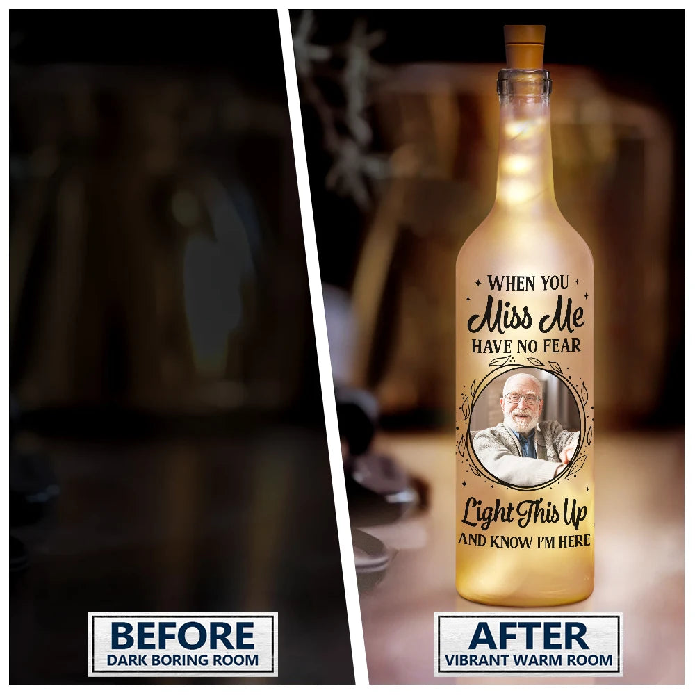 custom photo a star in the heavens - personalized memorial bottle light for sympathy and remembrance gifts