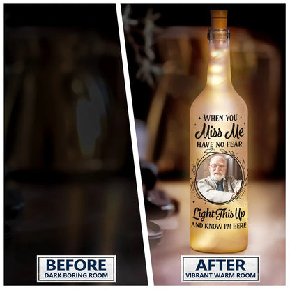 Custom Photo A Star In The Heavens - Personalized Memorial Bottle Light for Sympathy and Remembrance Gifts
