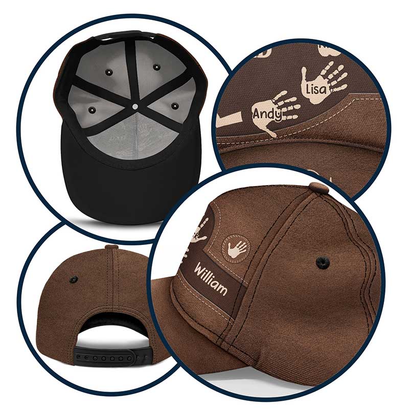 grandpa dad kids handprints - personalized classic cap for family bonding and special occasions