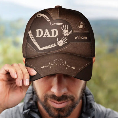 Grandpa Dad Kids Handprints - Personalized Classic Cap for Family Bonding and Special Occasions