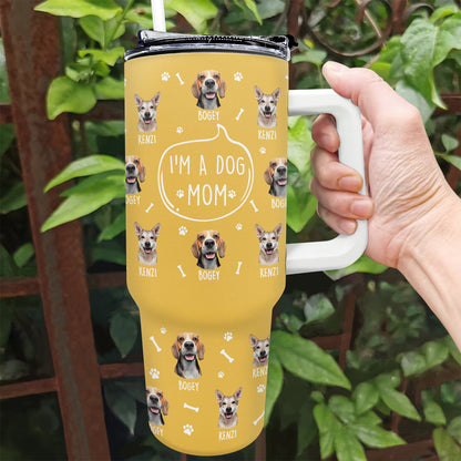 Custom Photo I'm A Dog Person Tumbler - Gift for Dog Mom, Dog Dad, Dog Lovers - 40oz Insulated Travel Mug with Straw