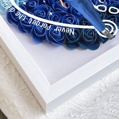 Never Forget The Difference You've Made - Flower Shadow Box for Nurses and Doctors, Heart-Shaped Keepsake Display with PE Foam Flowers, Eco-friendly MDF Frame