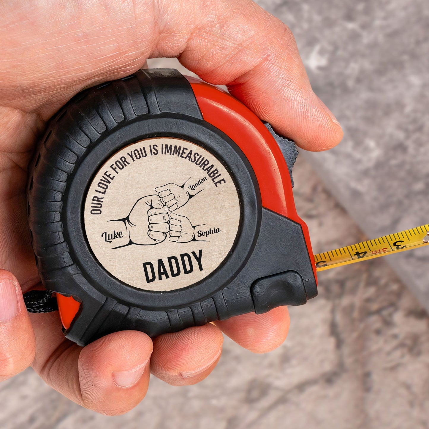 our love for you is immeasurable - personalized tape measure gift for dad, 16.4 feet, high-quality diy tool, heartfelt message, practical keepsake