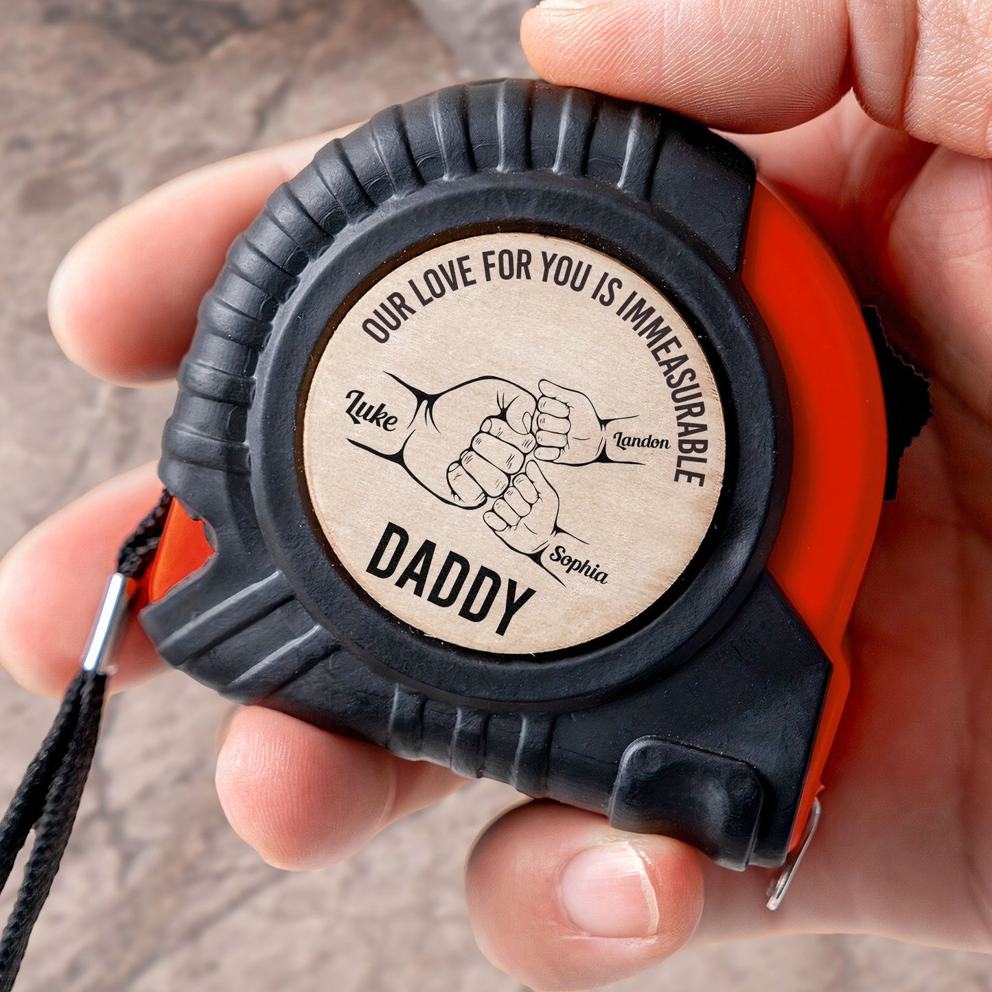 our love for you is immeasurable - personalized tape measure gift for dad, 16.4 feet, high-quality diy tool, heartfelt message, practical keepsake