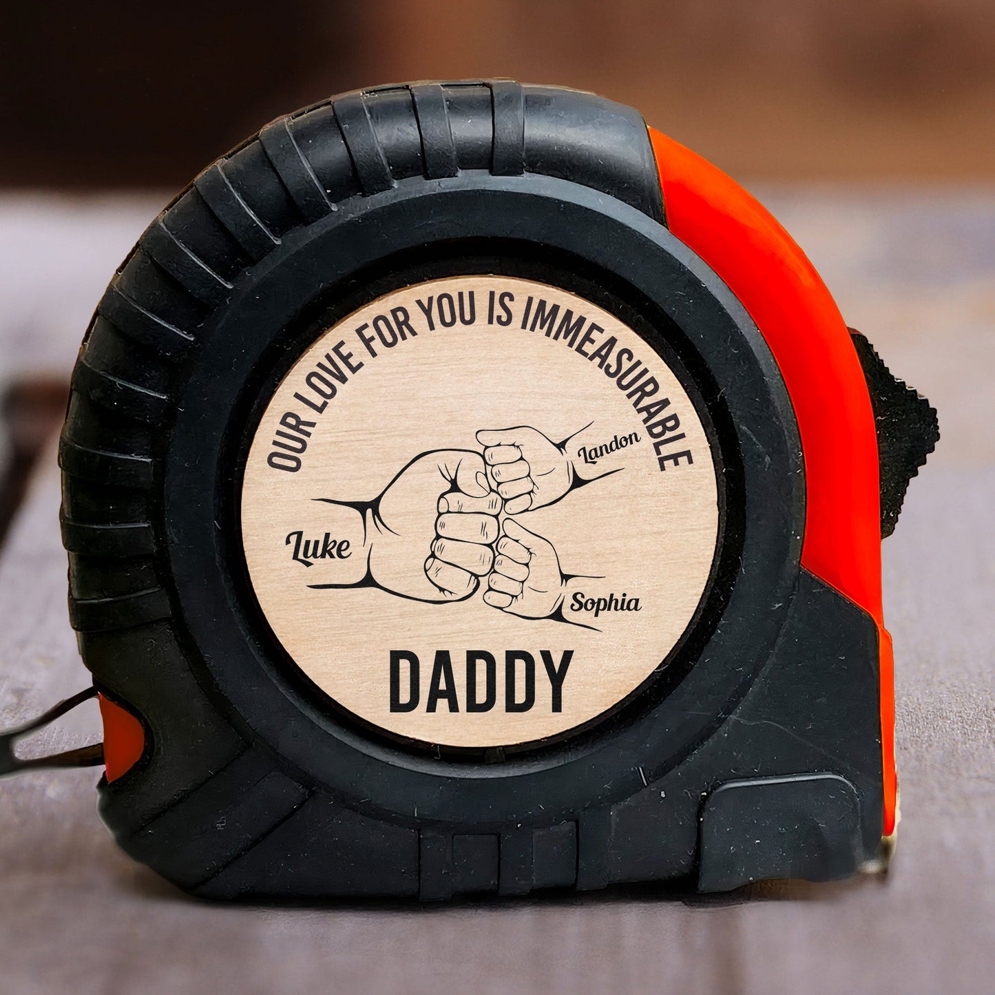 our love for you is immeasurable - personalized tape measure gift for dad, 16.4 feet, high-quality diy tool, heartfelt message, practical keepsake