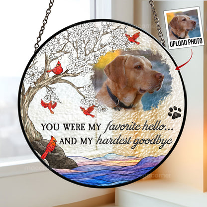 Pet Loss - Personalized Photo Stained Glass Window Hanging Suncatcher