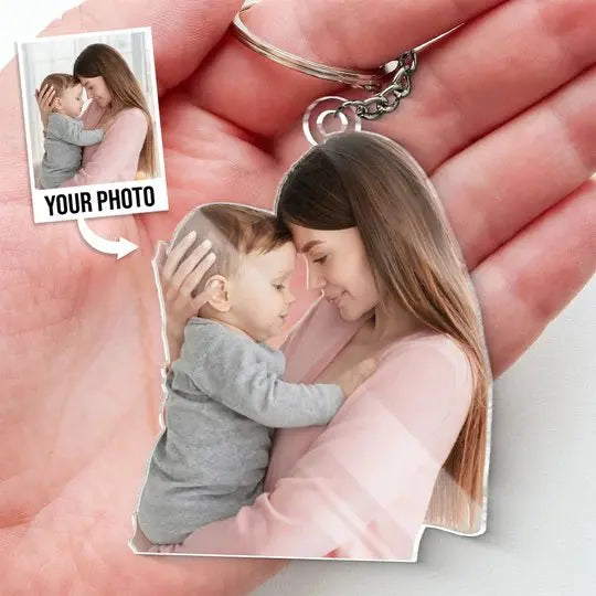 pet lovers custom photo happiness is a warm puppy acrylic keychain gift for dog owners family friends 3.15 inch