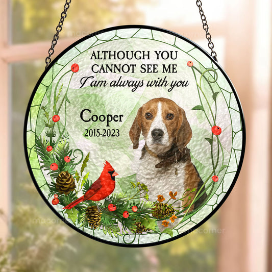 Pet Memorial In My Heart - Stained Glass Photo Suncatcher for Loving Tribute to Cherished Pets