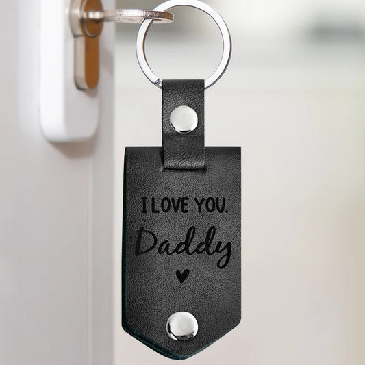 Custom Photo Now You Can Carry Me Too Leather Keychain - Gift For Dad, Father, New Parents - Portable Keepsake, Vintage Cowhide, Multi-Functional, Personalised Design