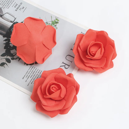 Artificial Rose Flower Heads 7CM | Wedding Party Home Decor | Garden DIY Crafts | 10/20/50 Pack | Anniversary Birthday Housewarming Event Decoration
