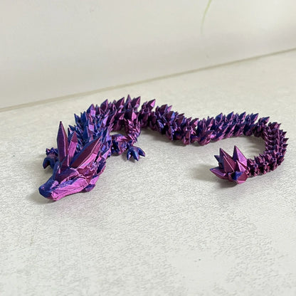 3D Printed Antistress Dragon Fidget Toy Rotatable Articulated 30cm Colors