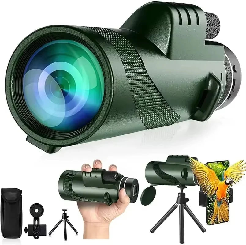 b0b49mqywx 80x100 hd monocular smartphone adapter tripod telescope hike birdwatching