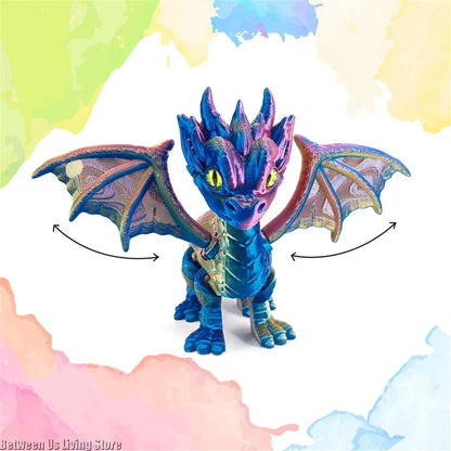 High Quality 3D Printed Small Flying Dragon Movable Figure for Desk Decor