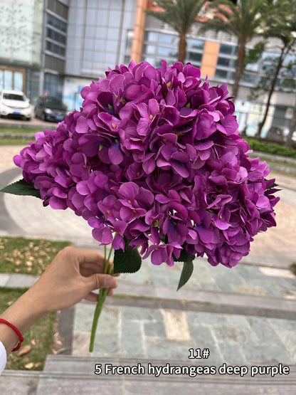 Silk Hydrangea Bouquet Artificial Flowers for Wedding, Home Decor, DIY Floral Arrangement, Bridal Baby Shower, Indoor Party Decoration, Large Size