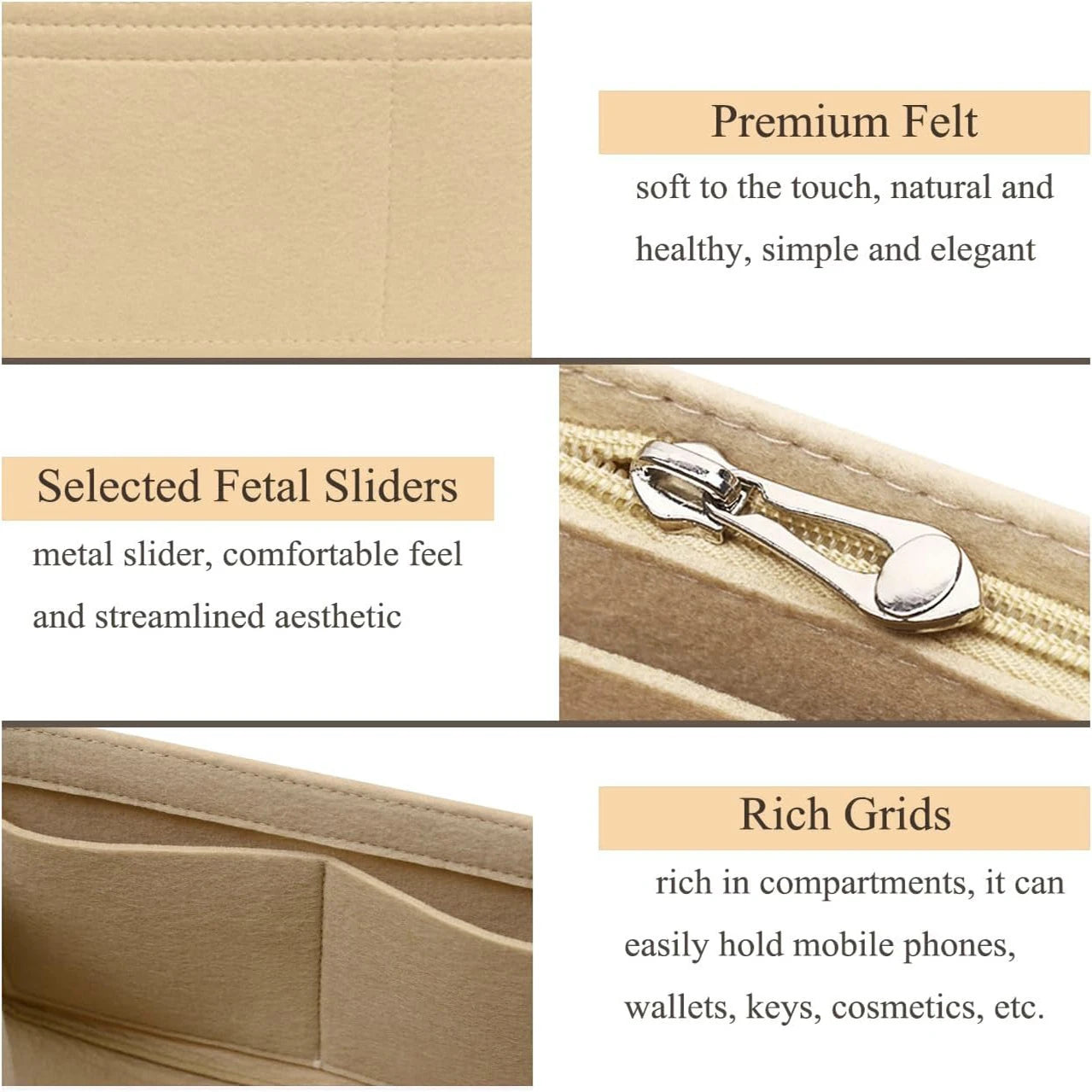 bag organizer for longchamp small tote bag timid bag storage & finishing inner bag liner handbags insert organizer fit mini size with zipper and multiple pockets