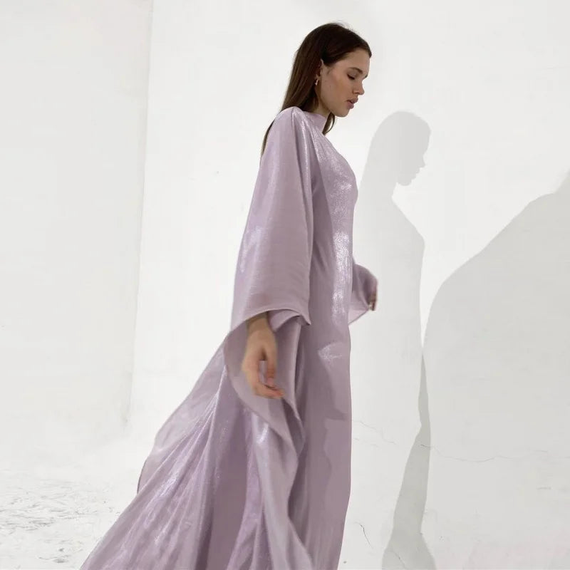 purple eid muslim ramadan abaya luxury evening party kaftan robe clothing for women - elegant a-line design, perfect for celebrations and special occasions