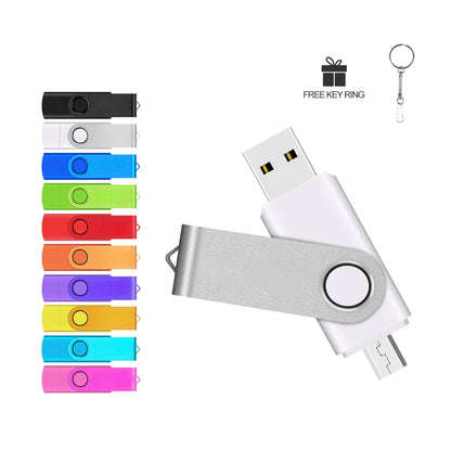 2 IN 1 OTG Pen Drive 128GB High Speed USB 3.0 Flash Drive 64GB Rotatable Memory Stick for Easy Data Storage and Transfer Key Chain USB Stick 16GB Mini U Disk