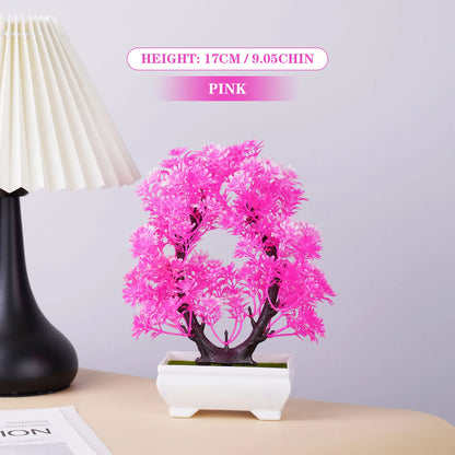 Artificial Bonsai Plant Ornament with Pot, Small Plastic Tree for Home, Office Decor, Party Decoration, Indoor Desktop Display, Ideal for Anniversaries and Exhibitions