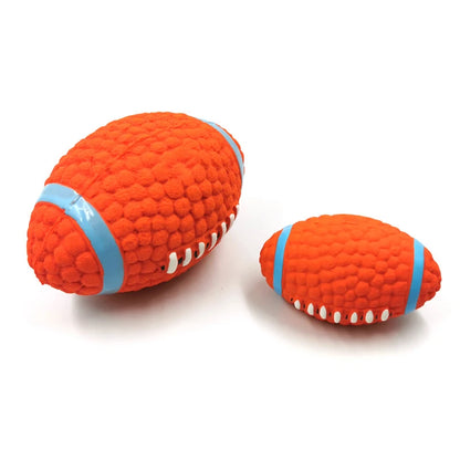 Soft Latex Pet Ball Toy for Dogs, Squeaky Rugby Tennis Volleyball Football Basketball, Teeth Cleaning, Training & Play for Small to Large Breeds