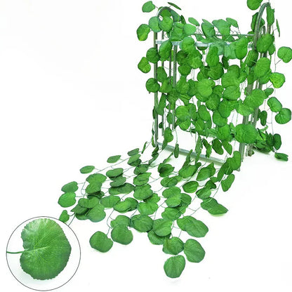 Artificial Ivy Garland Rattan Vine - Home, Bridal Shower, Outdoor Decor - 2.1M/2.3M Length, Hanging Fake Foliage, Greenery Creeper, Leaf Wreath for Exhibition Use