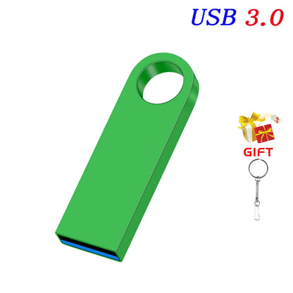 USB 3.0 High Speed Metal Flash Drive 128GB 64GB 32GB 16GB Portable Memory Stick Key Chain for Data Storage and Backup