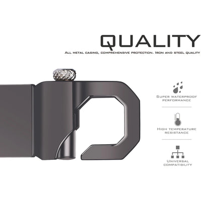 USB 2.0 Flash Drive 64GB Metal Mini Carabiner, Waterproof High Speed Memory Stick for Business and Photography, Available in Gray, Silver, Gold - 32GB, 16GB Options