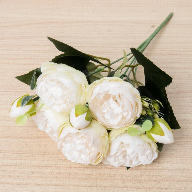 silk peony rose artificial flower bouquet for wedding, home decor, bridal props, indoor events, gift arrangement, photography backdrop, versatile floral accent