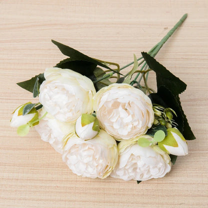 Silk Peony Rose Artificial Flower Bouquet for Wedding, Home Decor, Bridal Props, Indoor Events, Gift Arrangement, Photography Backdrop, Versatile Floral Accent