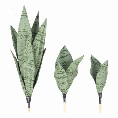 Artificial Sansevieria Plants 38CM - Real Touch Plastic Green Long Leaf, Desktop Home Office Decoration, Tropical Palm Style, Ideal for Anniversary & Hawaiian Party Decor