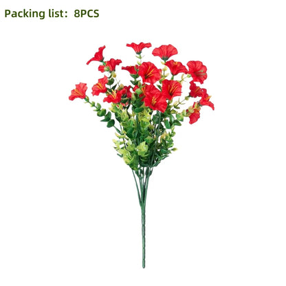 Artificial Flower Branches Set of 8, UV Resistant, Plastic, Ideal for Indoor, Outdoor, Home Decor, Parties, Events, Anniversaries, Birthdays, Weddings, Graduations