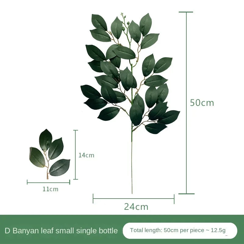 artificial eucalyptus leaf arrangement - plastic decorative plant for weddings, showers, home or exhibition use - ideal for desktop and outdoor display
