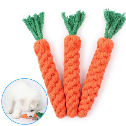 Carrot-Shaped Durable Fleece Rope Chew Toy for Dogs, Bite-Resistant Design for Teeth Cleaning, Ideal for Small & Large Dogs, Perfect for Indoor & Outdoor Interactive Play