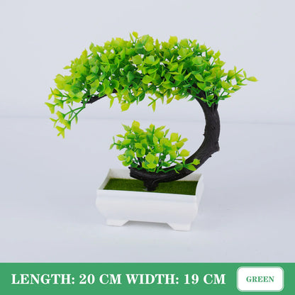 Artificial Bonsai Plant Décor, Plastic Potted Ornament for Home, Office, Garden, Hotel, Indoor & Outdoor Exhibition, Realistic Greenery, Low-Maintenance Decor