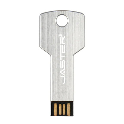 USB 2.0 Key Shape Flash Drive, Waterproof Metal Pen Drive, 4GB-64GB Memory Stick, Portable Data Storage for Business and Personal Use