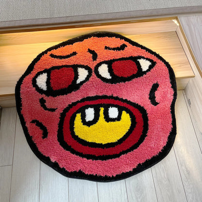B0C4X34P2K LAKEA Cherry Bomb Rug Pink Handmade Tufted Carpet Room Decor