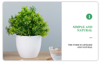 Artificial Bonsai Plant Décor, Plastic Potted Ornament for Home, Office, Garden, Hotel, Indoor & Outdoor Exhibition, Realistic Greenery, Low-Maintenance Decor