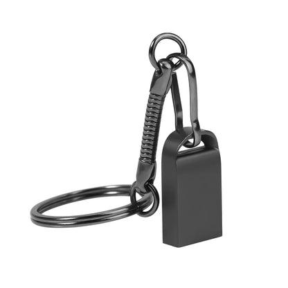 Mini Metal USB Flash Drive 128GB - Silver Waterproof Memory Stick for Laptop, Car, TV - Creative Gift with Free Key Ring - Multiple Capacities Available