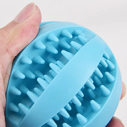 Treat Dispenser Chew Ball Toy for Dogs Cats | Promotes Dental Health & Mental Stimulation | Durable Play for Pets | Easy-Clean Rubber Kibble Holder Toy