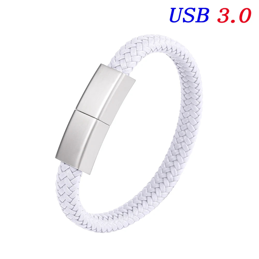 bracelet usb 3.0 flash drive 64gb black wristband pen drive 32gb creative gifts memory stick 16gb water proof external storage