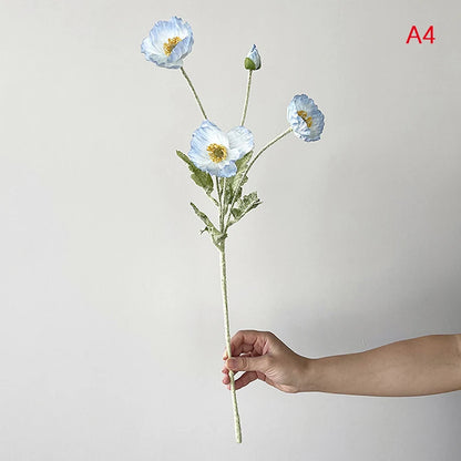 Artificial Poppy Silk Flowers for Wedding, Home or Party Decor - Lifelike, Vibrant, Allergy-Free, Eco-Friendly, Flexible Stems, Long-Lasting Floral Arrangement