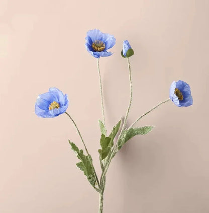 Artificial Silk Poppies Flower Bouquet for Weddings, Home Decor, Parties, Indoor Use – Decorative Anniversary Celebration Flowers from Mainland China