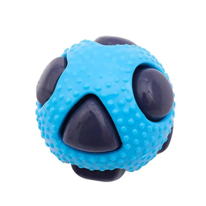 Interactive Rubber Dog Toy Ball for Small Medium Dogs, Squeaky Sound, Bite Resistant, Boredom Relief, Chewing and Fetch Play, Safe Rubber Design, Durable and Fun