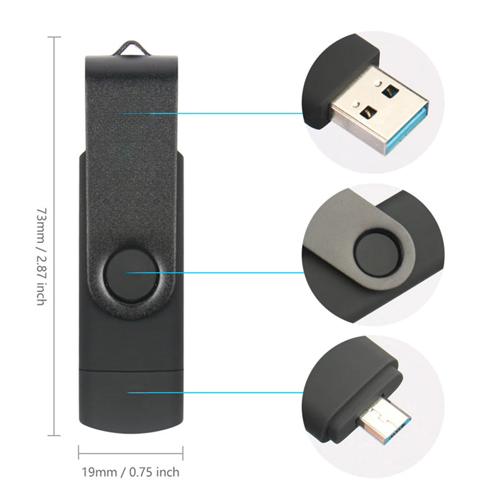 2 in 1 otg pen drive 128gb high speed usb 3.0 flash drive 64gb rotatable memory stick for easy data storage and transfer key chain usb stick 16gb mini u disk