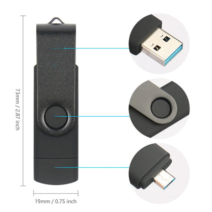 2 IN 1 OTG Pen Drive 128GB High Speed USB 3.0 Flash Drive 64GB Rotatable Memory Stick for Easy Data Storage and Transfer Key Chain USB Stick 16GB Mini U Disk