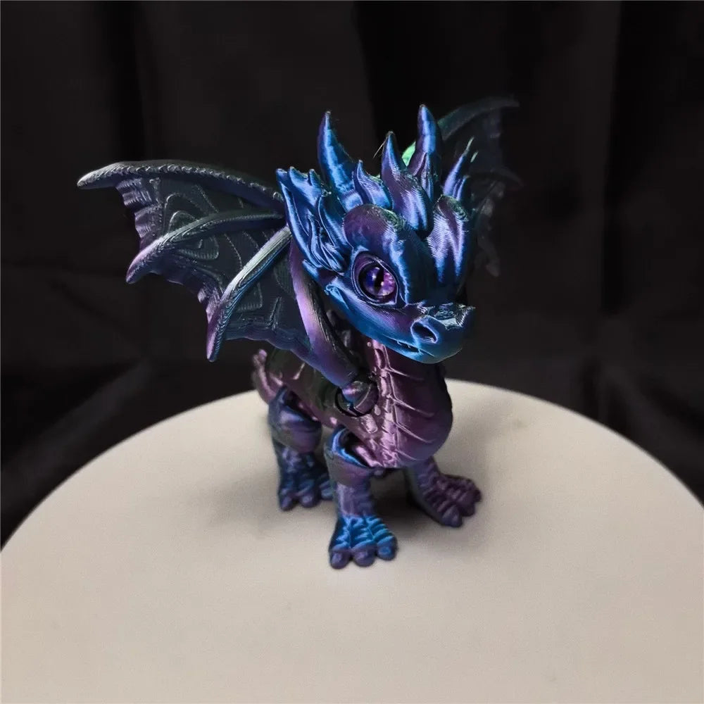 high quality 3d printed small flying dragon movable figure for desk decor