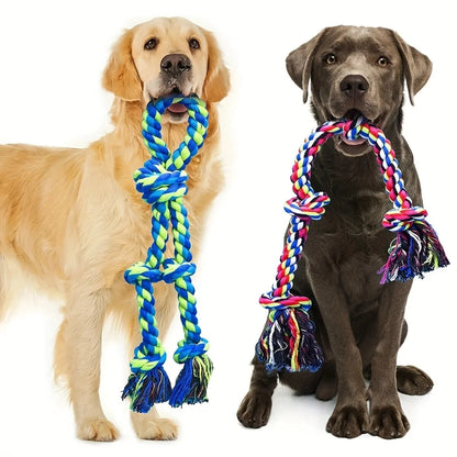 Tough Linen Knot Dog Chew Toys, Durable Rope for Medium & Large Dogs, Safe Teething, Interactive Tug of War Play, Non-Toxic, Heavy-Duty Chewing Solution