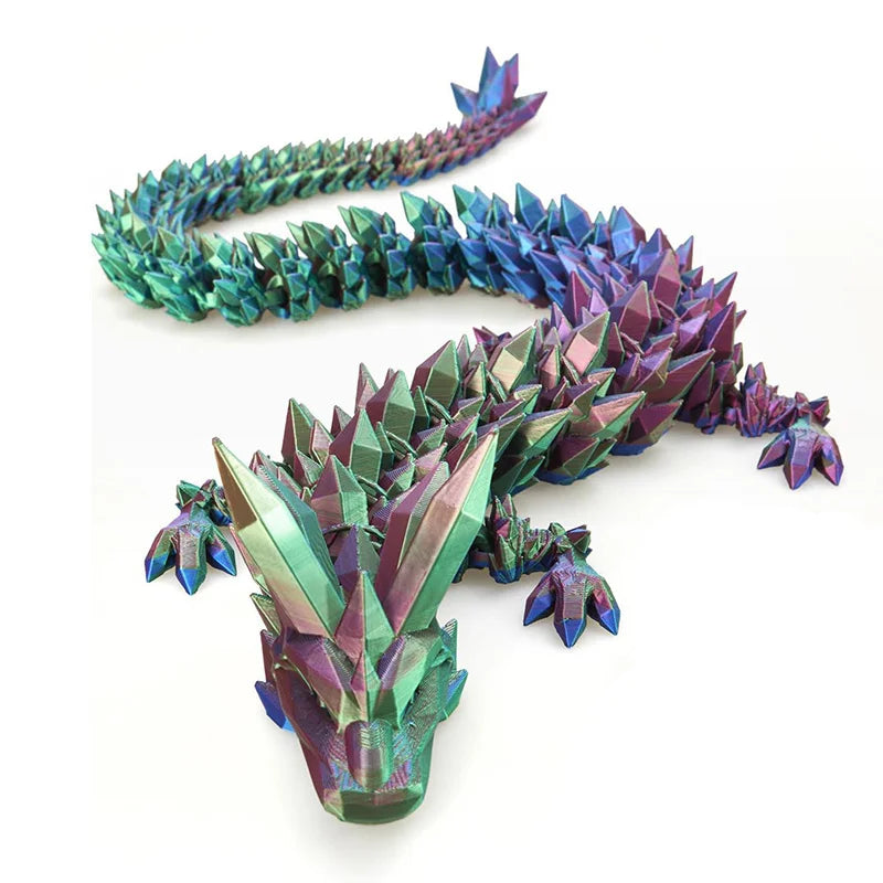 3d printed antistress dragon fidget toy rotatable articulated 30cm colors