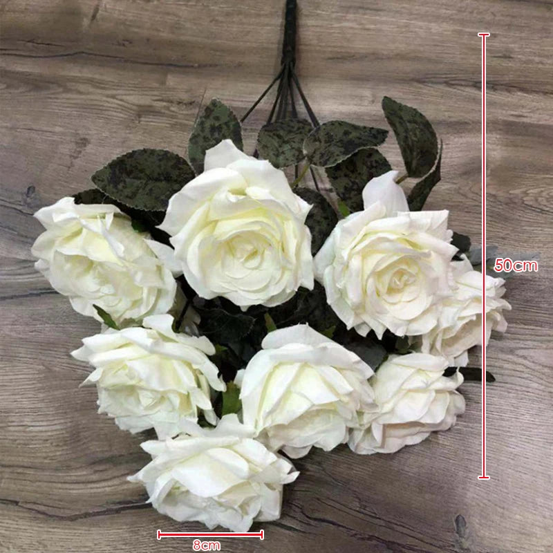 9 heads diamond rose artificial floral bride bouquet wedding flower wall accessories party gift home decor photo props decor