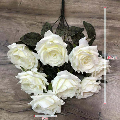 9 Heads Diamond Rose Artificial Floral Bride Bouquet Wedding Flower Wall Accessories Party Gift Home Decor Photo Props decor