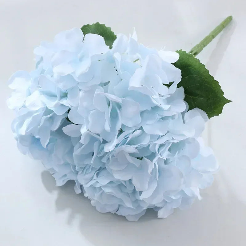 artificial hydrangea silk flower bouquet, pack of 5, multi-colour choices, ideal for weddings, home décor, indoor table decoration, anniversary, party centrepiece